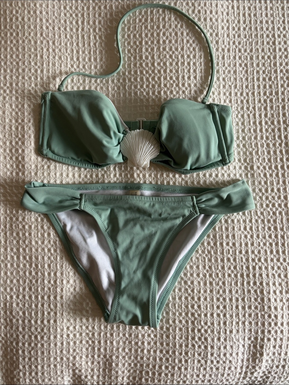Victoria's Secret Sage Green Shell Accent Bikini